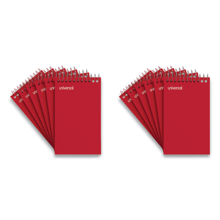 Wirebound Memo Pad With Coil-Lock Wire Binding, Narrow Rule, Orange Cover, 50 White 3 X 5 Sheets, 12/pack