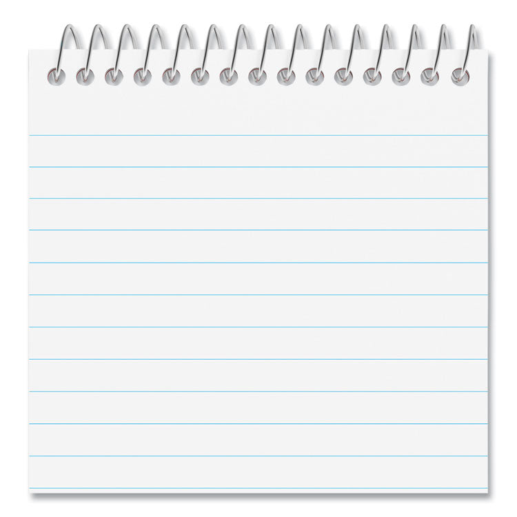 Wirebound Memo Pad With Coil-Lock Wire Binding, Narrow Rule, Orange Cover, 50 White 3 X 5 Sheets, 12/pack