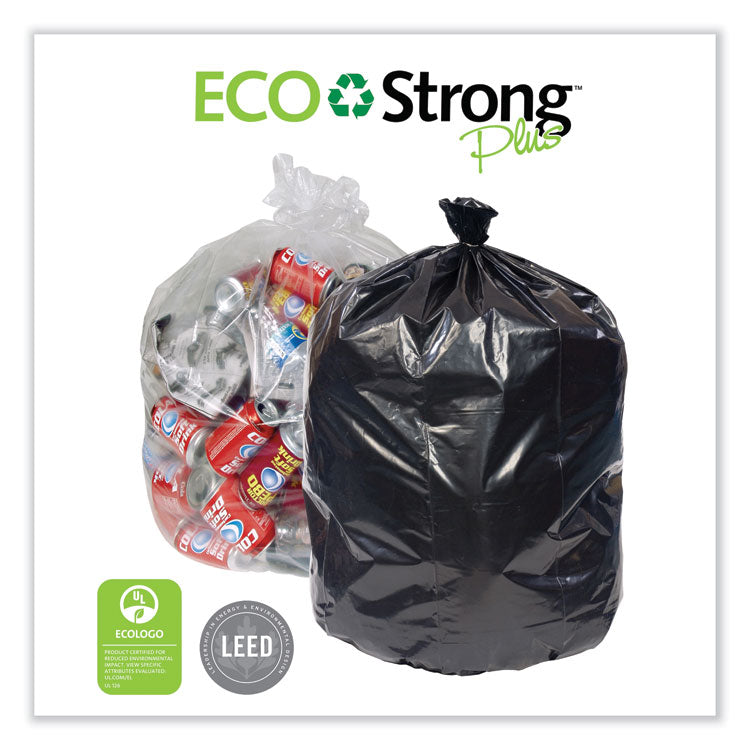 Eco Strong Plus Can Liners, 40 gal, 16 mic, 40" x 46", Natural, Perforated Roll, 250/Carton