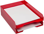 JAM PAPER Stackable Paper Trays, Red, Desktop Document, Letter, & File Organizer Tray, Sold Individually (344res)