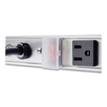 Vertical Power Strip, 8 Outlets, 15 ft Cord, Silver