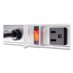 Vertical Power Strip, 8 Outlets, 15 ft Cord, Silver