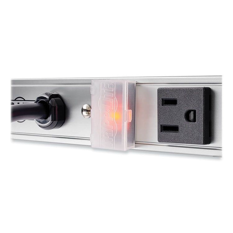 Vertical Power Strip, 12 Outlets, 15 ft Cord, Silver