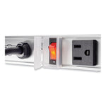 Vertical Power Strip, 16 Outlets, 15 ft Cord, Silver