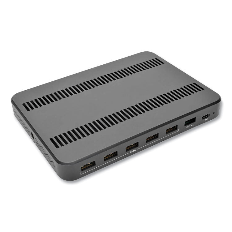 USB Charging Station with Quick Charge 3.0, 7 Devices, 4.9 x 2.6 x 6.6, Black