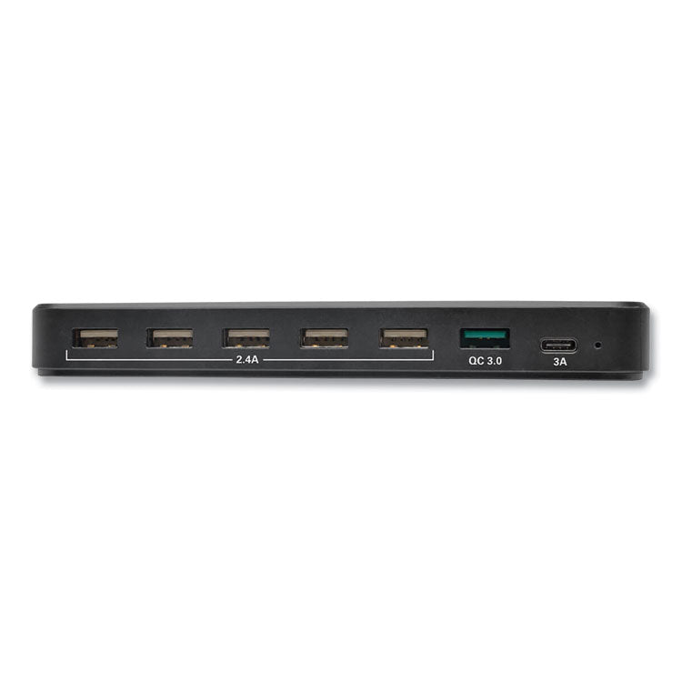 USB Charging Station with Quick Charge 3.0, 7 Devices, 4.9 x 2.6 x 6.6, Black