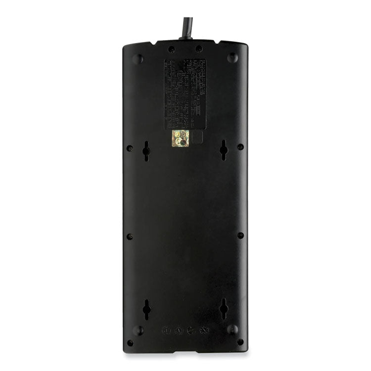 Protect It! Surge Protector, 12 AC Outlets, 8 ft Cord, 2,880 J, Black