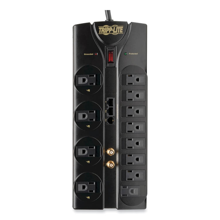 Protect It! Surge Protector, 12 AC Outlets, 8 ft Cord, 2,880 J, Black