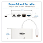 4k Dock With Charging And Ethernet, Usb C/4k Hdmi/usb A/pd Charging, White