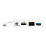 4k Dock With Charging And Ethernet, Usb C/4k Hdmi/usb A/pd Charging, White