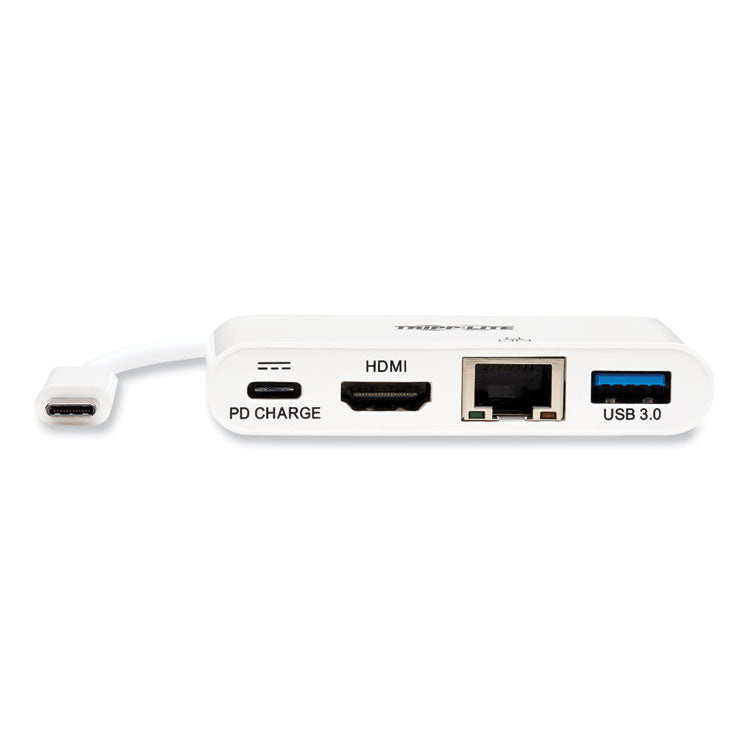 4k Dock With Charging And Ethernet, Usb C/4k Hdmi/usb A/pd Charging, White