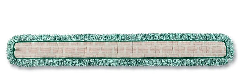 Rubbermaid HYGEN Dust Mop Heads With Fringe, Green, 60 in., Microfiber, Cut-End (RCPQ460GRE)