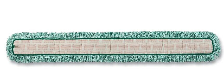 Rubbermaid HYGEN Dust Mop Heads With Fringe, Green, 60 in., Microfiber, Cut-End (RCPQ460GRE)