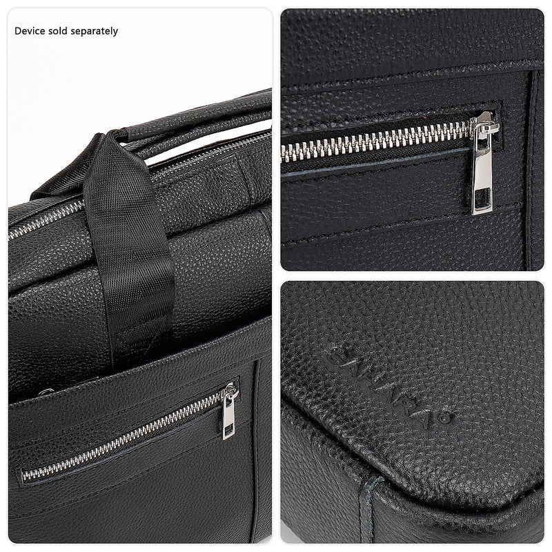 SaharaCase Leather Briefcase, Laptop Compatible, Black (LT00081)