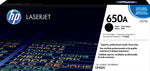 HP 650A Black Standard Yield Toner Cartridge, Prints Up to 13,500 Pages (CE270A)