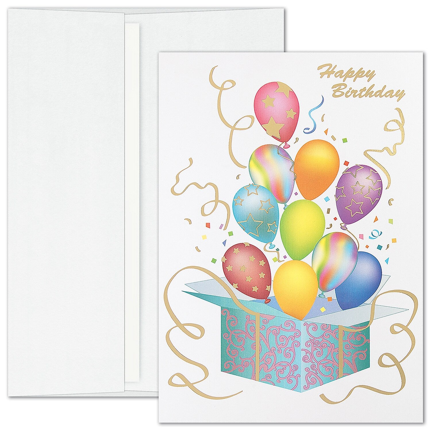 "Let's Celebrate" Birthday Card w/ Unlined White Envelope, 250/BX