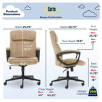 Serta Hannah I Ergonomic Microfiber Swivel Executive Chair, Light Beige (CHR200002)