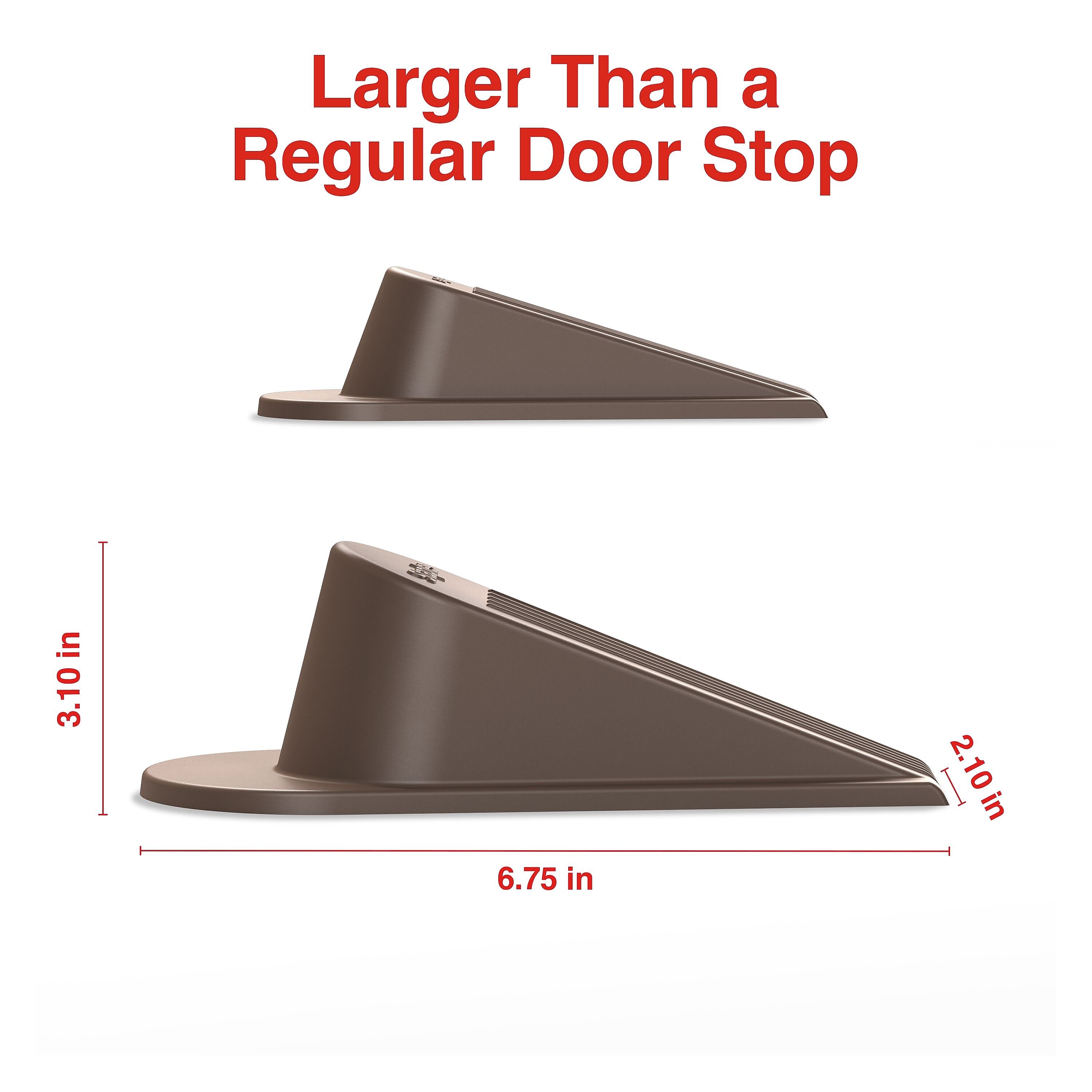 Staples Extra Large Rubber Door Stops, Brown, 2/Pack (ST62714)