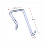 Single Sided Partition Garment Hook, Silver, Steel, 2/Pack (ALECH1SR)