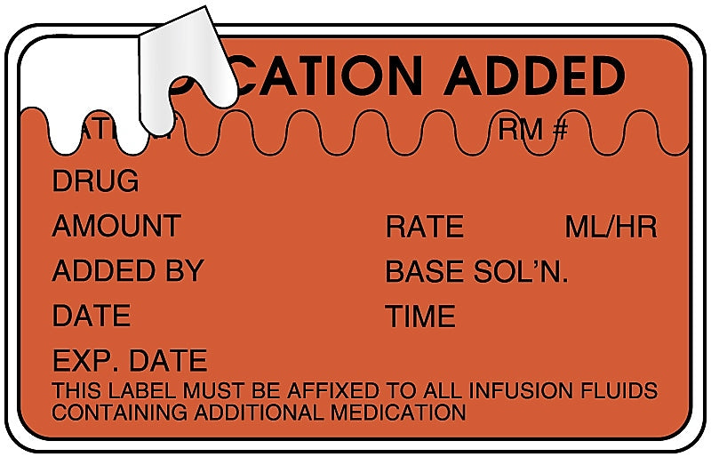 IV Medication Added Piggyback Label, 2-1/2" x 1-1/2"