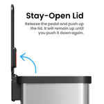 iTouchless SoftStep Stainless Steel Step Trash Can, 13.2 Gallon (PP13ESB)