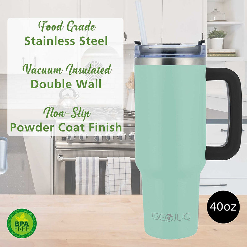 Brentwood Geojug Stainless Steel Double Walled Tumbler Cup, 40 oz., Blue (CMB-1200BL)