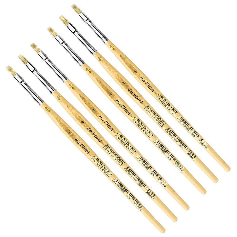 da Vinci JUNIOR BORSTE Tempera Synthetic Student Flat Brush, 6 Brushes/Pack (DVXVA3294-6)