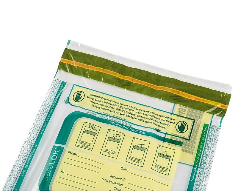 SafeLok Series A Deposit Bag, White, 100/Pack (585089)