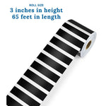Carson Dellosa Education Rolled Straight Border, 2-1/4"x 65', Black and White Vertical Stripes, 3/Bundle (CD-108476-3)