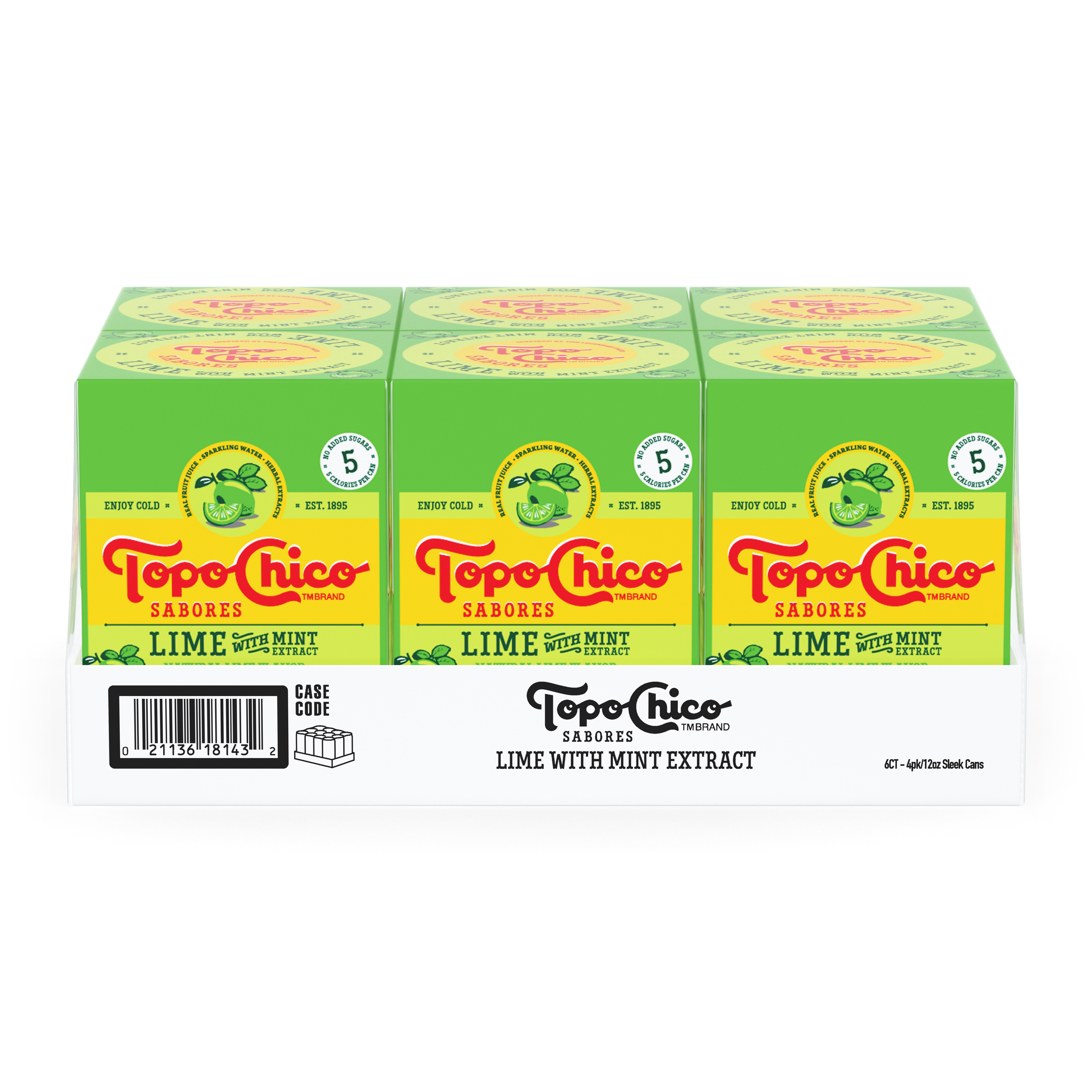 Topo Chico Sabores Lime with Mint Flavored Sparkling Water, 12 oz., 24/Pack (412569)