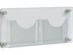 Azar Brochure Holder, 23" x 11", Horizontal, Wall Mounted, Silver, Acrylic (105586)