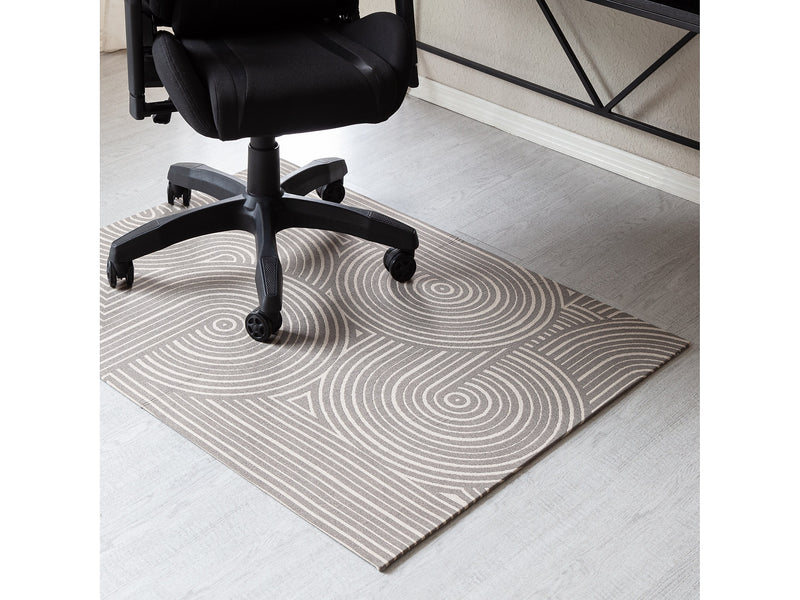 Anji Mountain Rug'd Brixey Carpet & Hard Floor Chair Mat, 36" x 48", Beige/Gray (AMB9037)