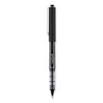 VISION Rollerball Pen, Stick, Bold 1 mm, Black Ink, Gray/Black/Clear Barrel, Dozen