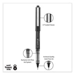 VISION Rollerball Pen, Stick, Bold 1 mm, Black Ink, Gray/Black/Clear Barrel, Dozen
