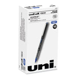VISION Rollerball Pen, Stick, Bold 1 mm, Blue Ink, Black/Blue/Clear Barrel, Dozen