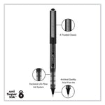 VISION Rollerball Pen, Stick, Bold 1 mm, Blue Ink, Black/Blue/Clear Barrel, Dozen