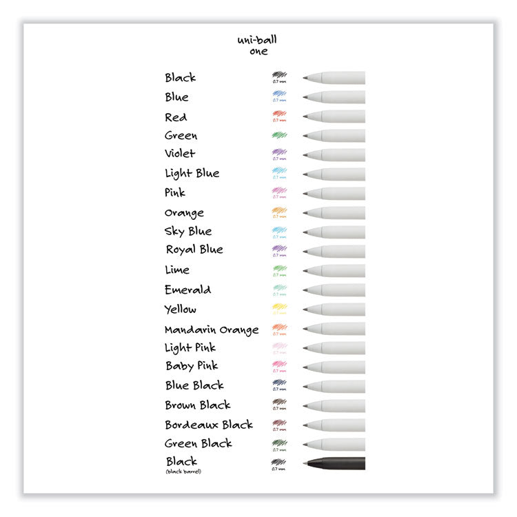 uniONE Gel Pen, Retractable, Medium 0.7 mm, Assorted Inspirational Ink and Barrel Colors, 8/Pack