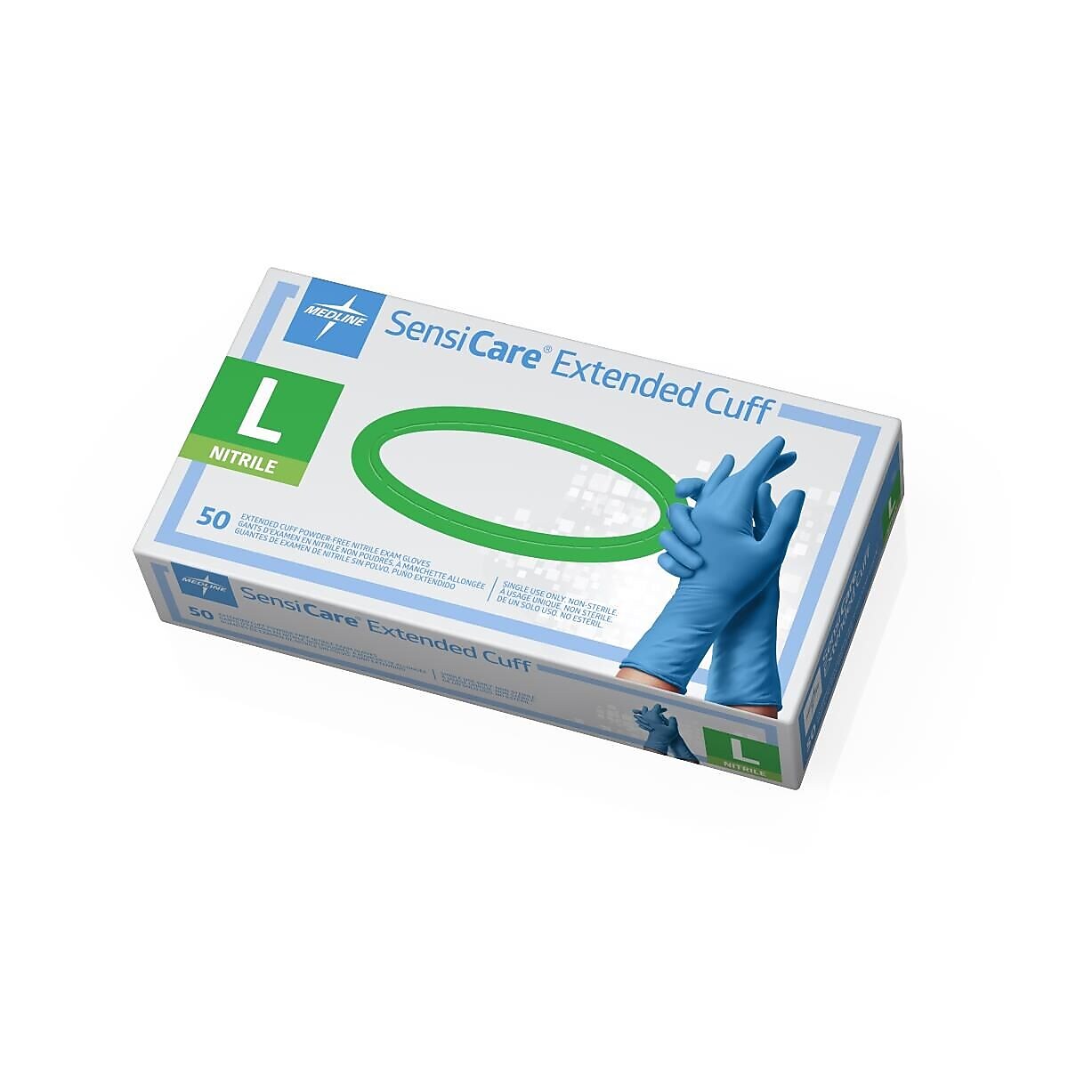 SensiCare Nitrile Exam Gloves 12" L, Large, Blue, 500/Pack (MDS1286)