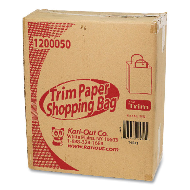 Kraft Paper Bags, Rope Handles, 8" x 5" x 11", Kraft, 250/Carton