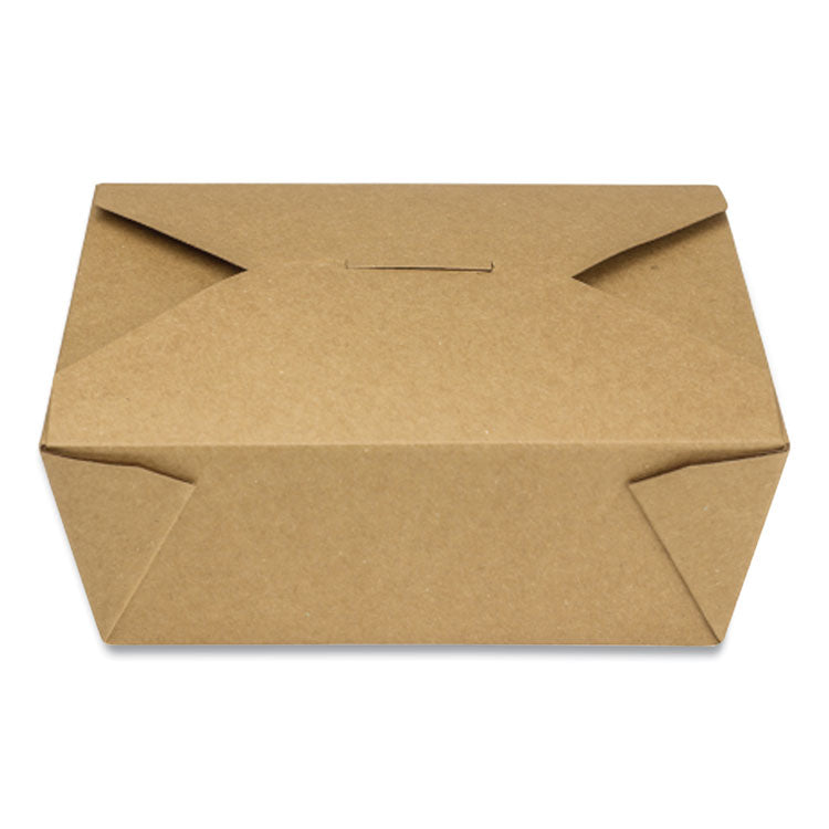 Reclosable Kraft Take-Out Box, 48 oz, Brown, Paper, 300/Carton