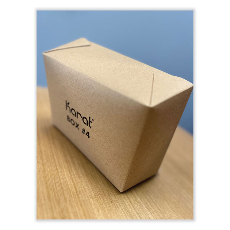 Reclosable Kraft Take-Out Box, 110 oz, Brown, Paper, 160/Carton