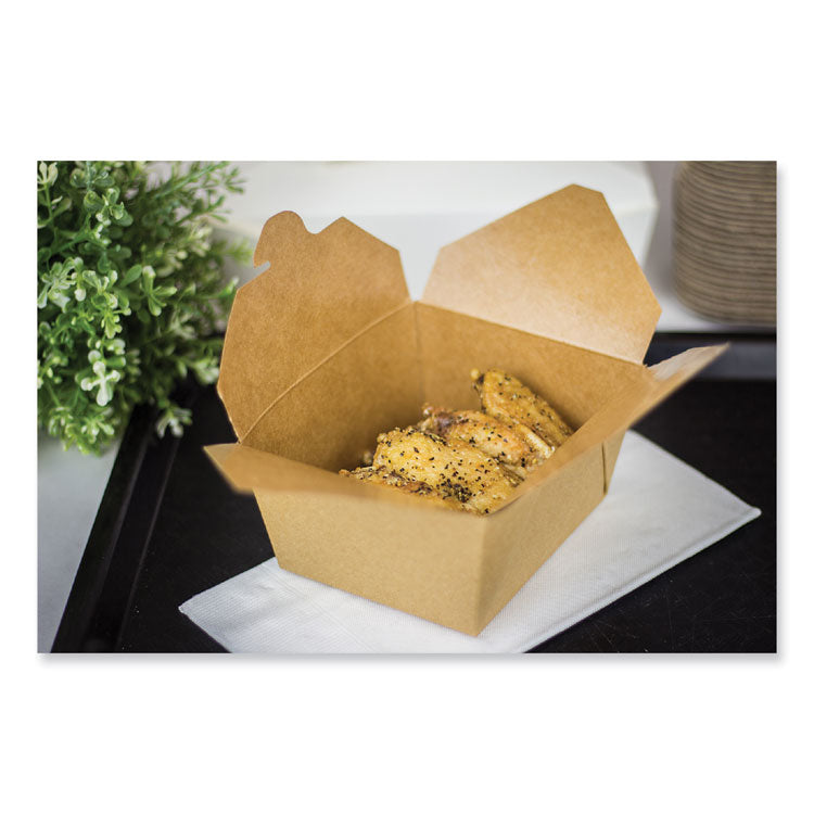 Reclosable Kraft Take-Out Box, 30 oz, Brown, Paper, 450/Carton