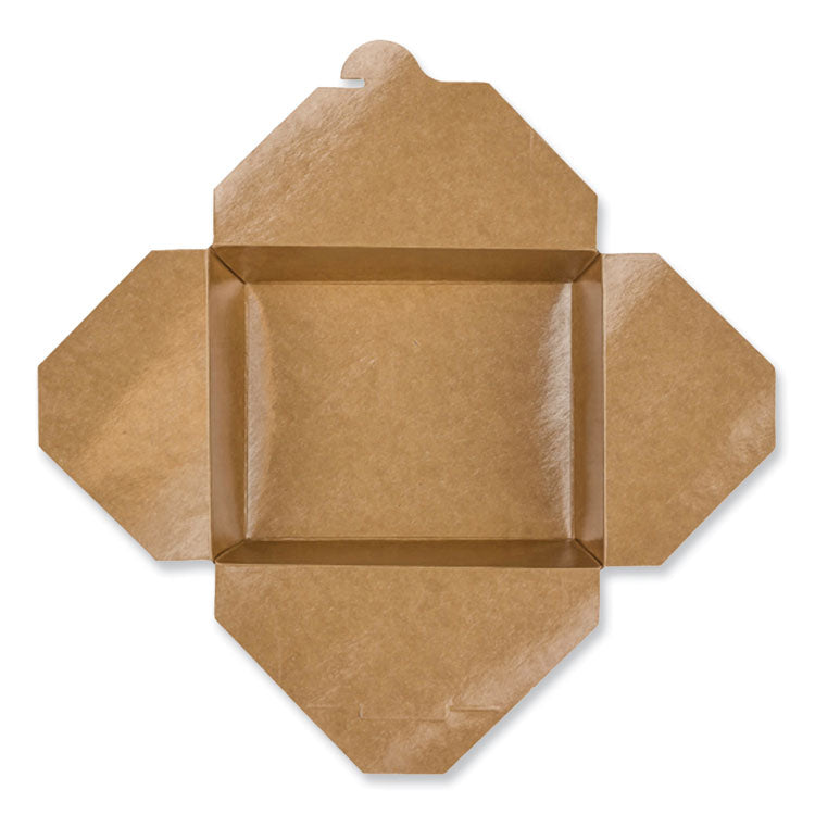 Reclosable Kraft Take-Out Box, 48 oz, Brown, Paper, 300/Carton