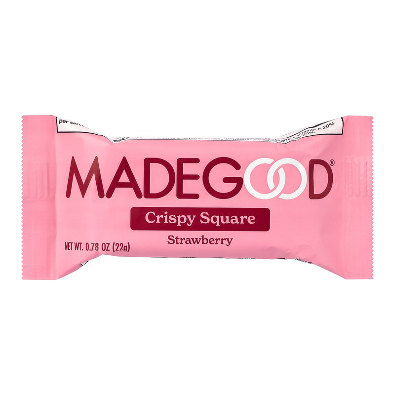Madegood Gluten Free Strawberry Crispy Squares, 0.78 oz., 6/Box, 6 Boxes/Pack (307-00428)