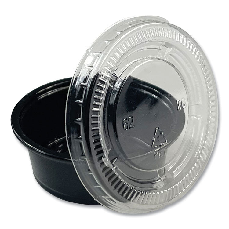Souffle/Portion Cups, 1.5 oz, Plastic, Black, 2,500/Carton