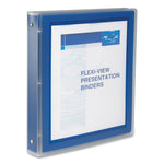 Flexi-View Binder With Round Rings, 3 Rings, 1" Capacity, 11 X 8.5, Navy Blue