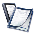 Flexi-View Binder With Round Rings, 3 Rings, 1.5" Capacity, 11 X 8.5, Navy Blue