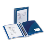 Flexi-View Binder With Round Rings, 3 Rings, 1.5" Capacity, 11 X 8.5, Navy Blue