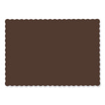Solid Color Scalloped Edge Placemats, 10 x 14, Chocolate, 1,000/Carton