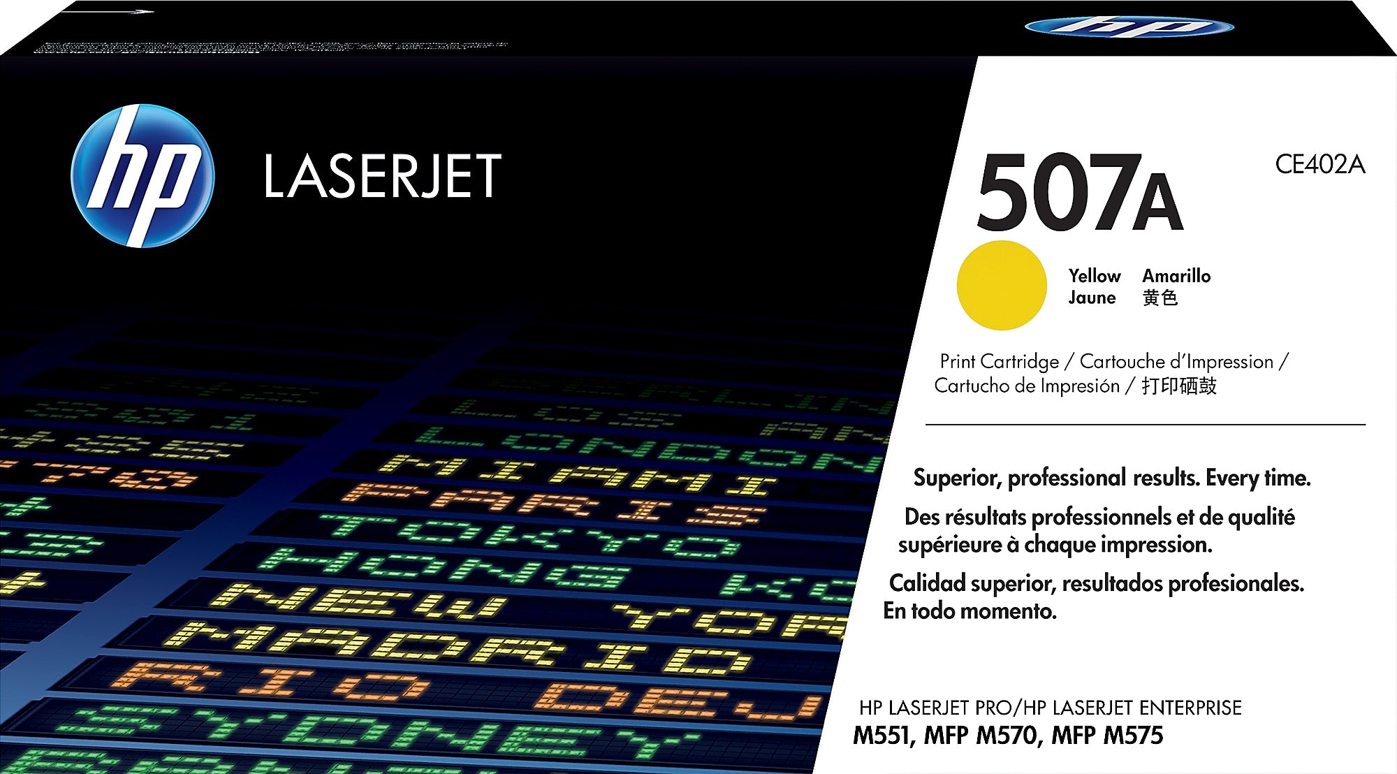 HP 507A Yellow Standard Yield Toner Cartridge, Prints Up to 6,000 Pages (CE402A)